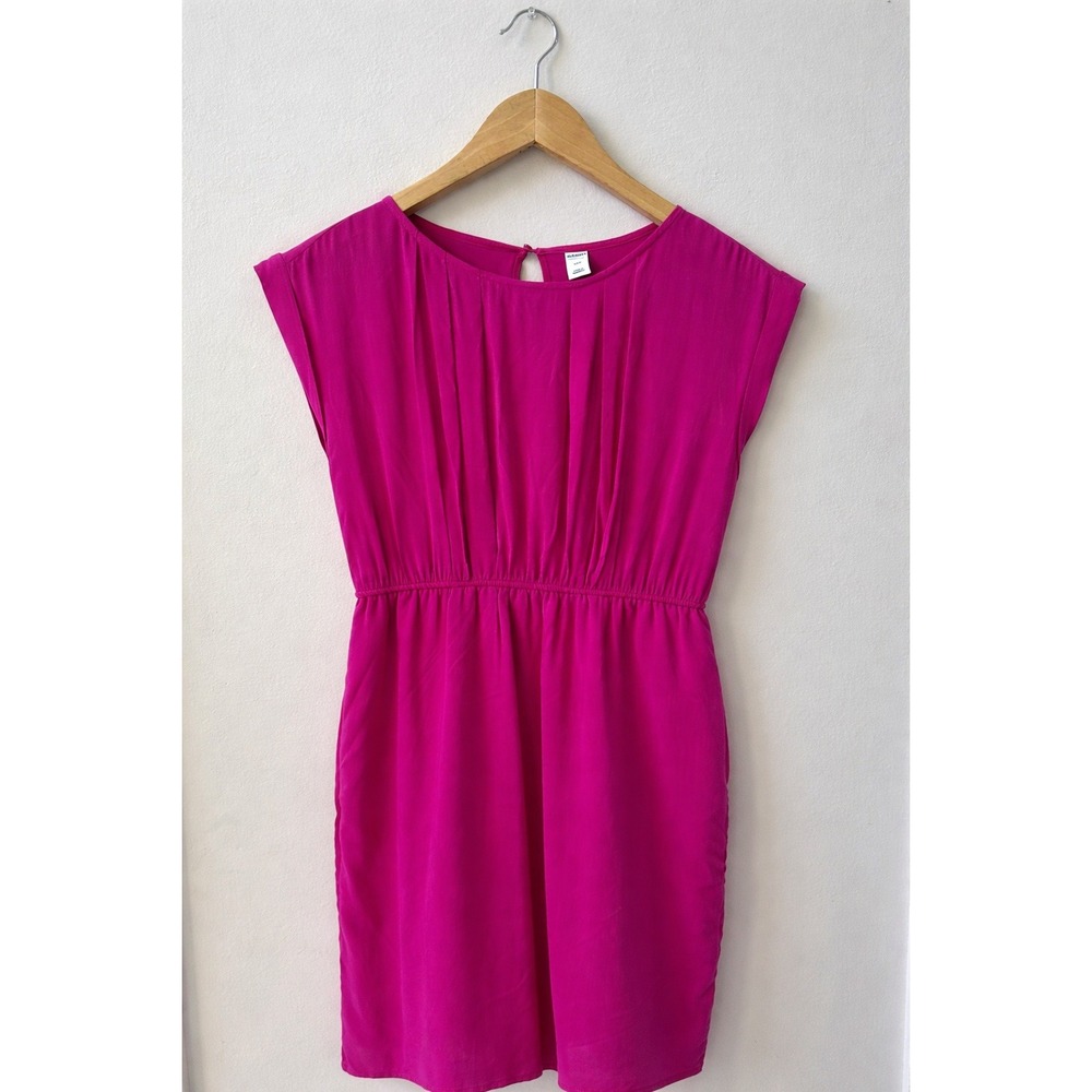 Old Navy Womens Pink Pleated Elastic Waist Sleeveless Fit & Flare Dress S